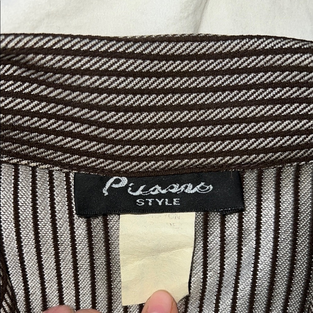 Vintage Textured Striped Button Down Shirt - Picture 5 of 5